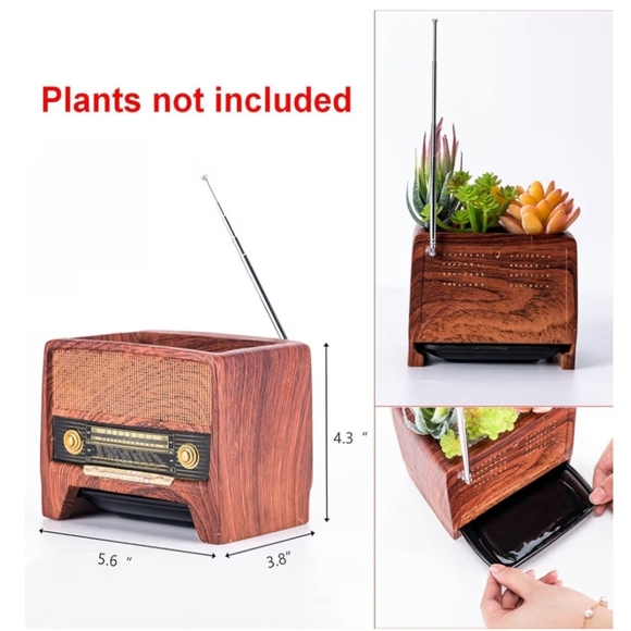 Turn up the retro radio succulent pot planter - Picture 2 of 4